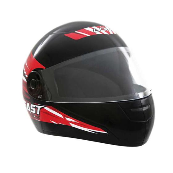 Imagem de Capacete Infantil Fast Kids Preto Vermelho Gow Tamanho 54