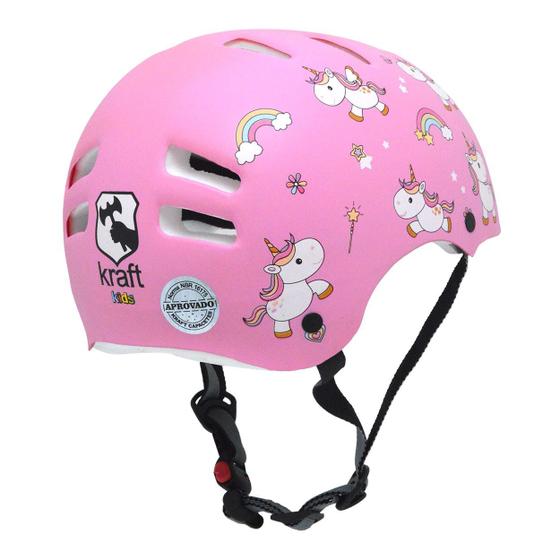 Imagem de Capacete Infantil Kraft Bike Unicórnio Rosa PP NBR16175