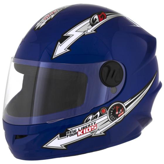 Imagem de Capacete Infantil Moto Fechado Menina Menino 5 a 12 anos Liberty For Kids Solid Tamanho 54