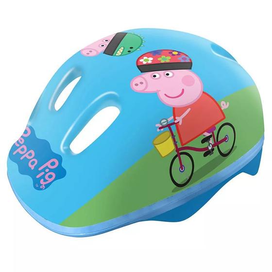 Imagem de Capacete Infantil Para Patins Ou Bike Peppa Pig Azul Dtc