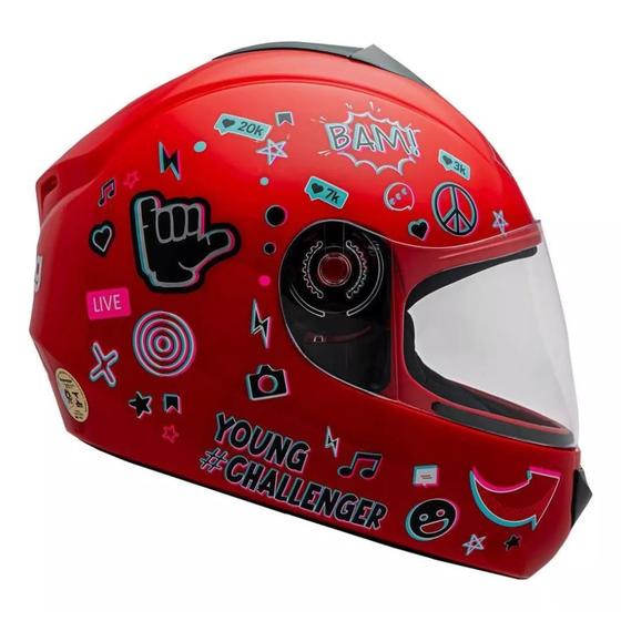 Imagem de Capacete Infantil Vermelho Fly Young Hg Live