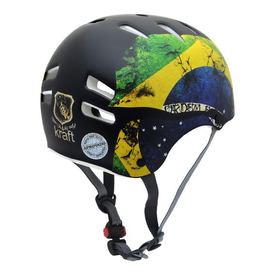 Imagem de Capacete Kraft Bike Brasil P Skate Patins Roller - NBR16175