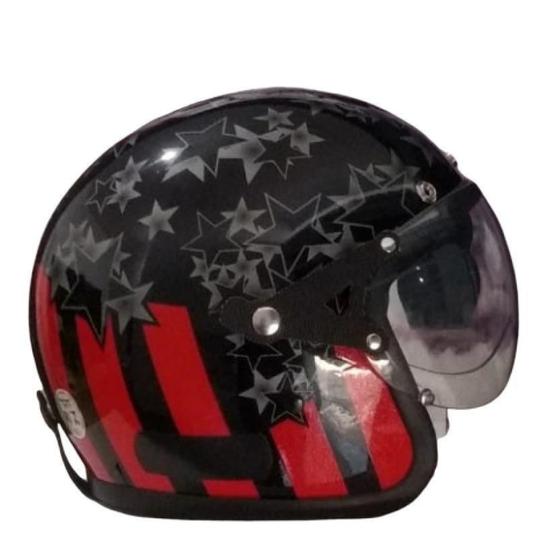 Imagem de Capacete Kraft Old School América Preto Tamanho 60