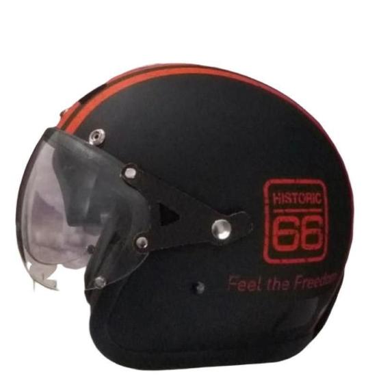 Imagem de Capacete Kraft Old School Historic 66 Preto Tamanho 58