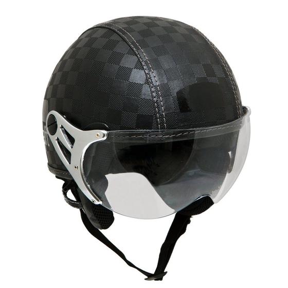 Imagem de Capacete Kraft Plus Xadrez Preto M 57 -Harley Custom