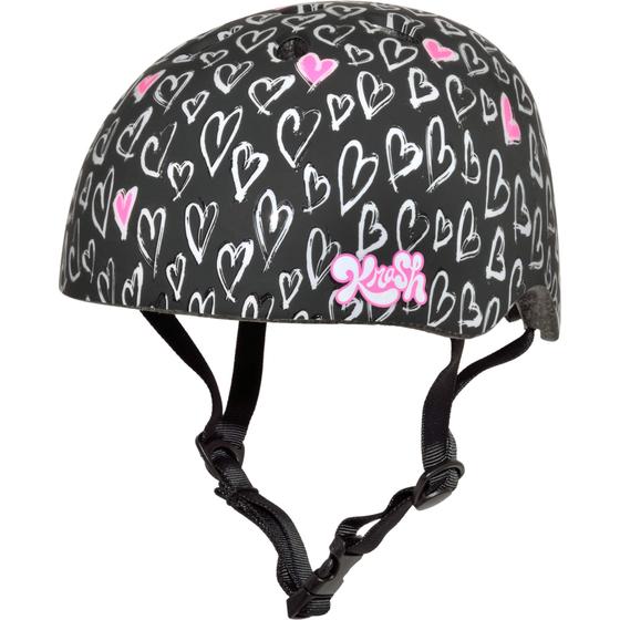 Imagem de Capacete Krash! Sketchy Hearts Black 8+ para meninas