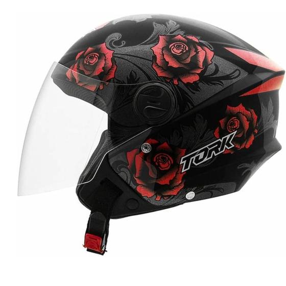 Imagem de Capacete liberty 3 new flowers 58 vermelho/preto tork - cap-761vmpt (st)