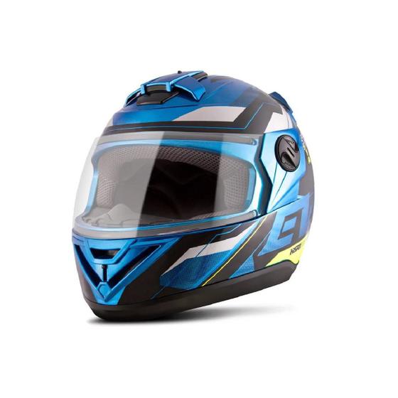 Imagem de Capacete Liberty Evolution 788 G8 Evo Azul e Amarelo Brilhante TAM. 58 Pro Tork - CAP-718AZAM