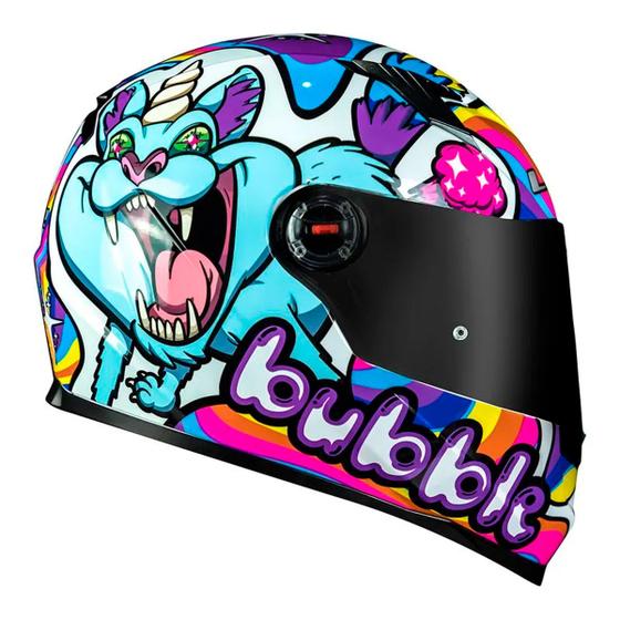 Imagem de Capacete ls2 fechado classic bubble unicórnio colorido