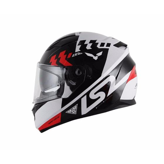 Imagem de Capacete LS2 FF320 Podium Preto Branco e Vermelho Tamanho:G