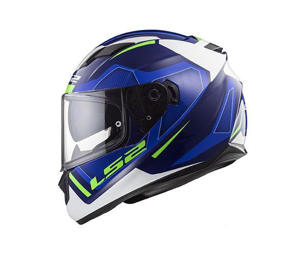 Imagem de Capacete LS2 FF320 Stream Edge Azul e Branco Brilhante Masculino e Feminino Com Oculos