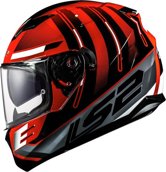 Imagem de Capacete Ls2 Ff320 Stream Shadow Vermelho branco óculos solar60/L