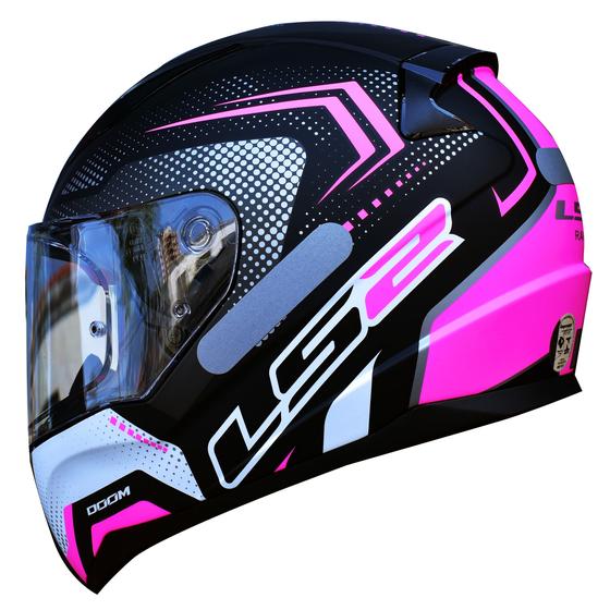 Imagem de Capacete Ls2 FF353 Doom Rosa Feminino Esportivo Moto