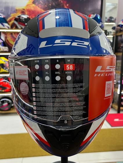 Imagem de Capacete LS2 FF353 Stratus azul branco e vermelho