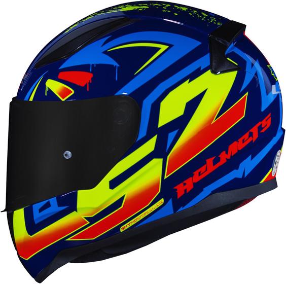 Imagem de Capacete Ls2 FF353 Tagline Azul Amarelo