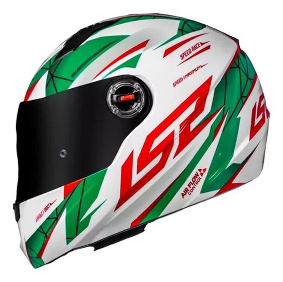 Imagem de Capacete Ls2 Ff358 Draze Branco Verde Vermelho