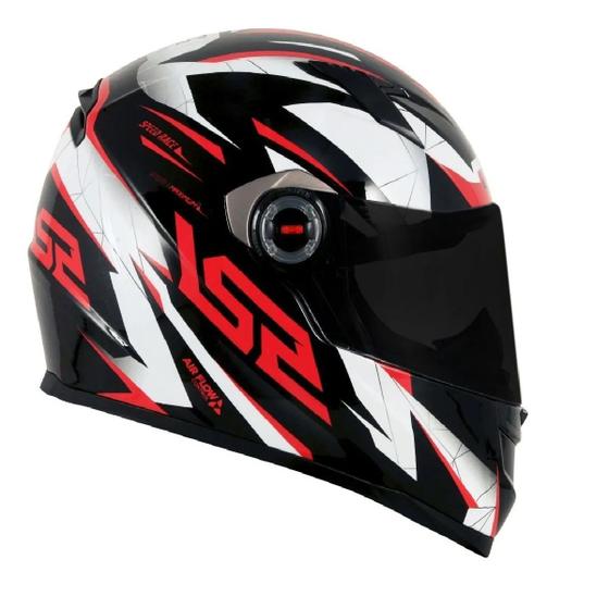 Capacete LS2 FF358 Draze Preto Branco Vermelho - Capacetes de Moto ...