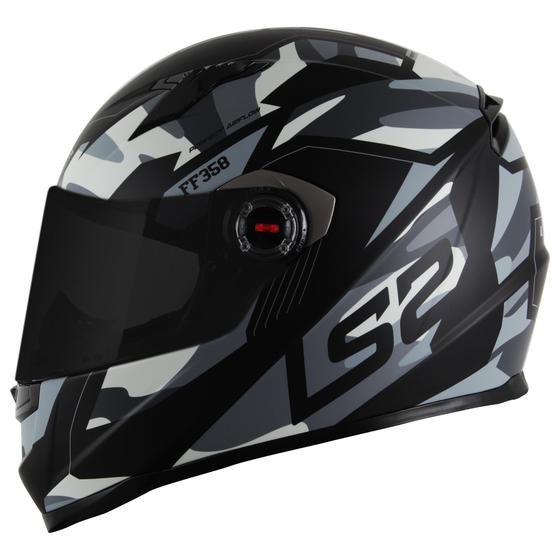 Imagem de Capacete Ls2 Ff358 Tank Cam Matt Black Camuflado Preto Fosco