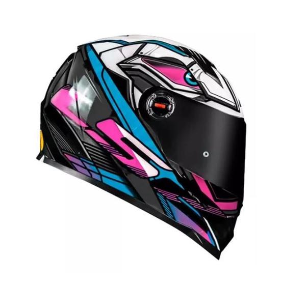 Imagem de Capacete Ls2 Ff358 Xdron Cyan Preto Rosa Branco Azul