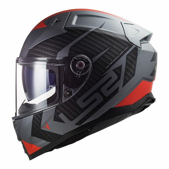 Imagem de Capacete LS2 FF811 Vector 2 Splintter Titanium/Vermelho Fosco