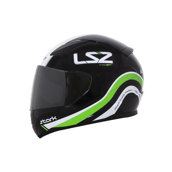 Imagem de Capacete Ls2 Rapid Ff353 Stark Preto Branco Verde