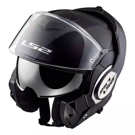 Imagem de Capacete ls2 valiant ff399 matte black solid articulado