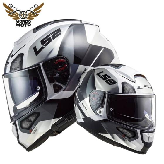 Imagem de Capacete ls2 vector evo ff397 automat branco/titanio 56/s - masculino - feminino - óculos solar interno - motociclista - motoqueiro - tricomposto