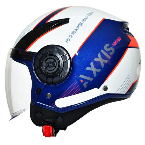 Imagem de Capacete Masculino Axxis Aberto Metro Techno B2 Azul Moto