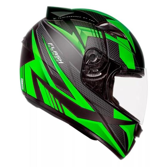 Imagem de Capacete Masculino Ebf Spark New Spark Flash Verde Fosco Moto