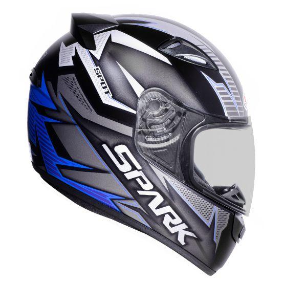 Imagem de Capacete Masculino Ebf Spark New Spark Spot Azul Fosco Moto