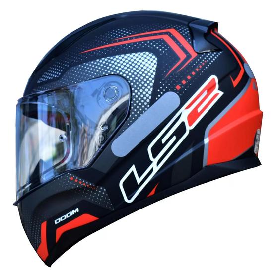 Imagem de Capacete Masculino Ls2 FF353 Doom Vermelho Esportivo Moto