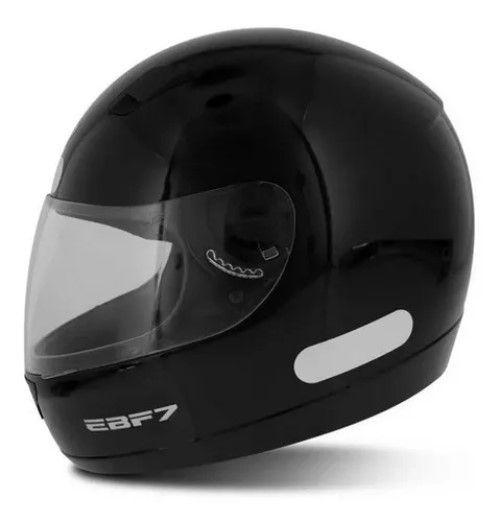 Imagem de Capacete Masculino Moto Ebf E7 Solid Preto Brilhante Motociclista Fechado