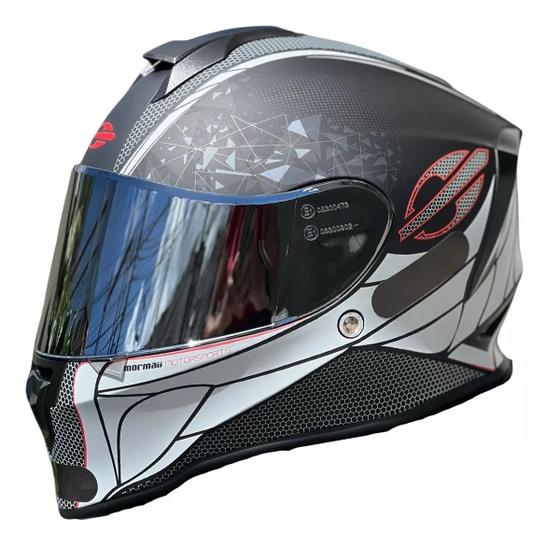 Imagem de Capacete Masculino Moto Mormaii Metallic Preto Fosco Gelo