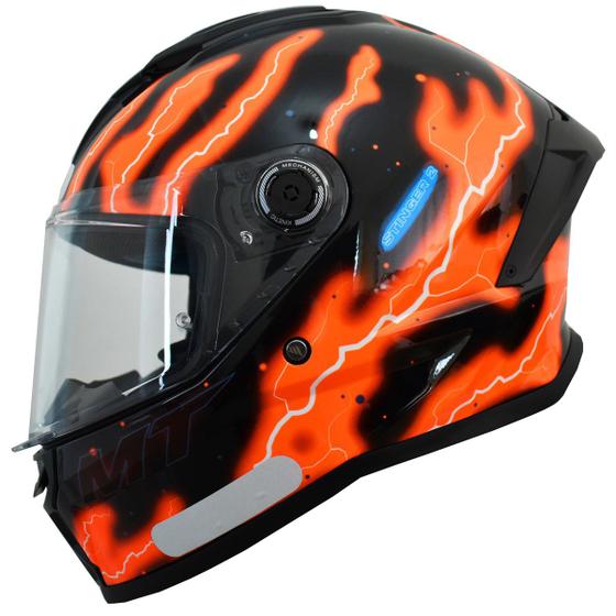 Imagem de Capacete Masculino MT Stinger 2 Flash Esportivo Moto