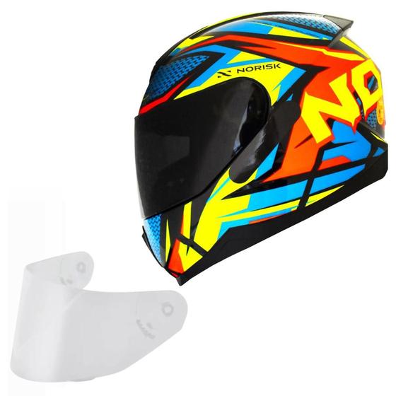 Imagem de Capacete Masculino Norisk Razor Sharp Amarelo Viseira Fume