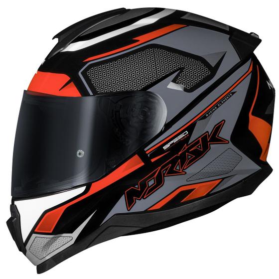 Imagem de Capacete Masculino Norisk Razor Speedmax Preto Cinza Moto