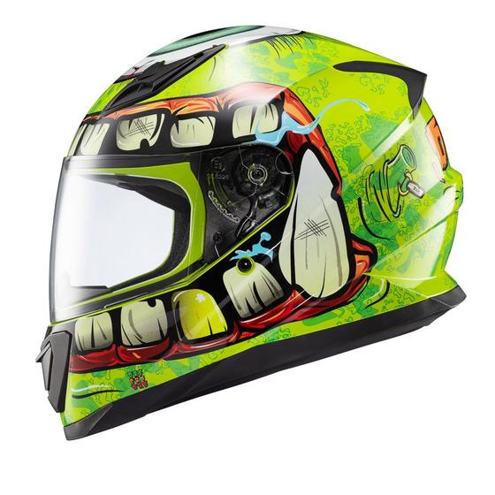 Imagem de Capacete Masculino Texx Hawk Orc Verde Motoqueiro Fechado