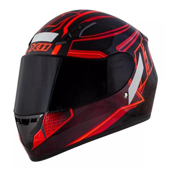 Capacete Masculino X11 Trust Pro 11 Preto Vermelho Menor preço em Capacete Masculino X11 Trust Pro 11 Preto Vermelho