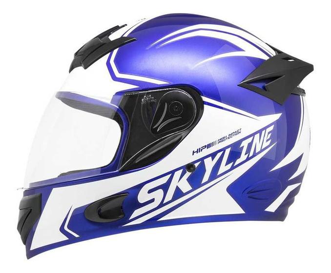 CAPACETE MIXS MX2 SKYLINE FUNDO AZUL e BRANCO BRILHANTE 60 - Capacetes ...