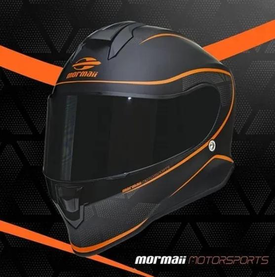 Imagem de Capacete Mormaii Novo M1 Classic Laranja Preto Fosco