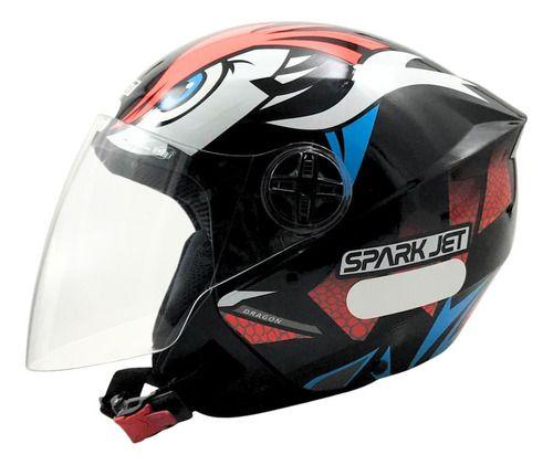 Imagem de Capacete Moto Aberto Ebf Spark Jet Dragon Brilhante