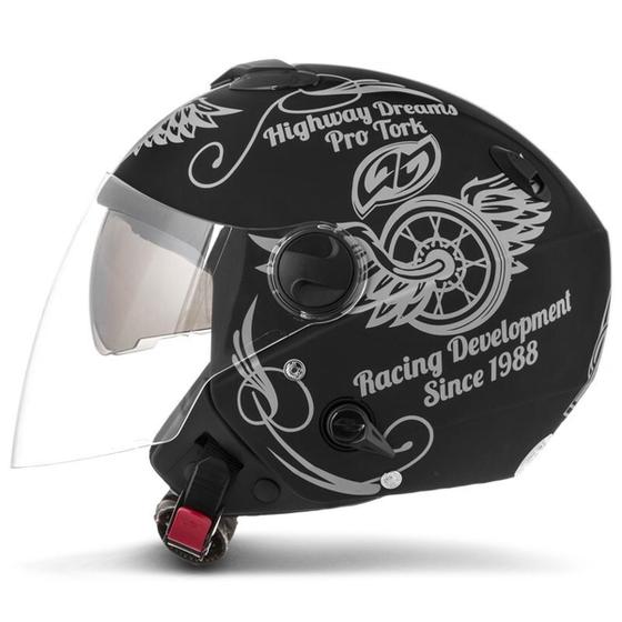 Imagem de Capacete Moto Aberto Feminino Masculino Pro Tork New Atomic Highway Dreams