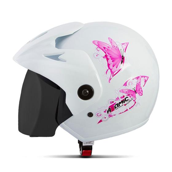 Imagem de Capacete Moto Aberto Feminino Pro Tork Atomic For Girls Viseira Fumê