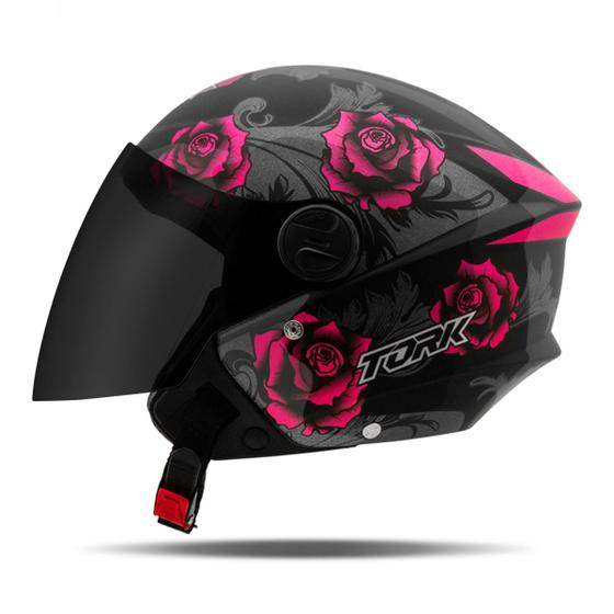 Capacete Moto Aberto New Liberty 3 Flowers Brilhante Viseira Fumê Pro Tork Masculino Feminino Segurança Conforto Menor preço em Capacete Moto Aberto New Liberty 3 Flowers Brilhante Viseira Fumê Pro Tork Masculino Feminino Segurança Conforto