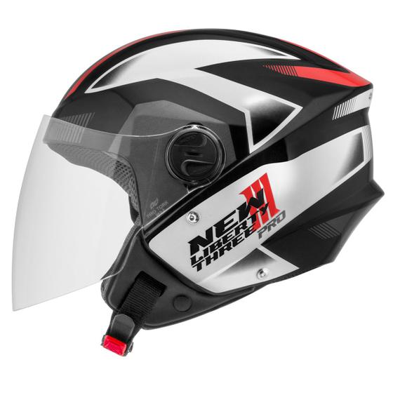 Imagem de Capacete Moto Aberto New Liberty Tree Pro Brilhante Viseira Cristal