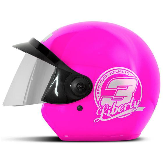 Imagem de Capacete Moto Aberto Pro Tork Liberty Three Amarelo com viseira Cromada especial