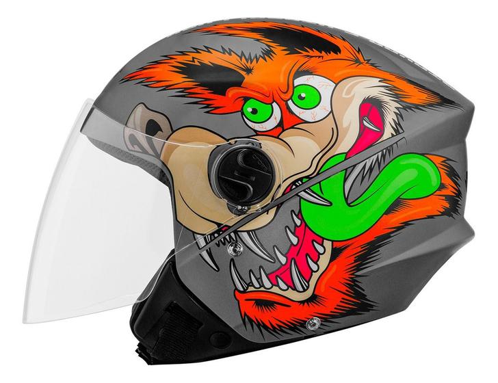 Imagem de Capacete Moto Aberto Protork Feminino Coyote Cinza Fosco 56