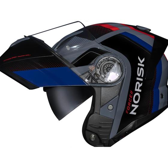 Imagem de Capacete Moto Articulado Norisk Force 2 Kore Preto Azul