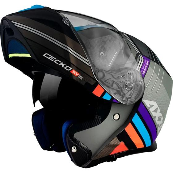 Imagem de Capacete Moto Axxis Gecko SV Epic B1 Preto Fosco Motoqueiro