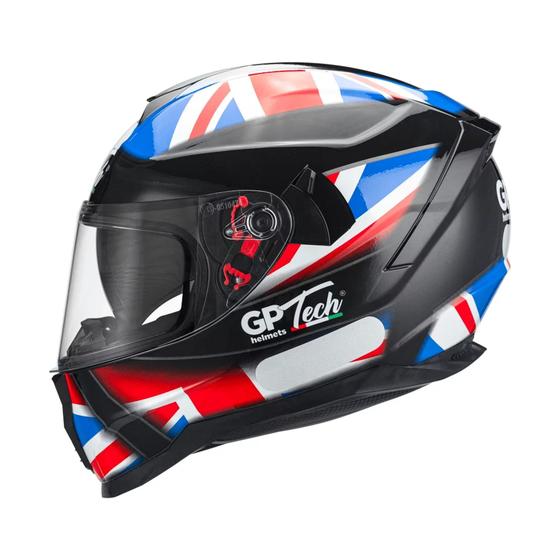 Imagem de Capacete Moto C Viseira Solar Gp Tech Ultra Uk Sv Brilhante